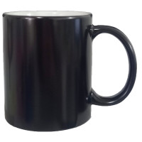 Caneca Cer. 325ml  Preta Semi Brilho Magica Interna BRANCA